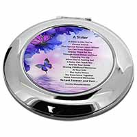 Sister Love Sentiment Poem Make-Up Round Compact Mirror