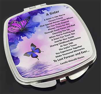 Sister Love Sentiment Poem Make-Up Compact Mirror