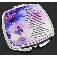 Sister Love Sentiment Poem Make-Up Compact Mirror