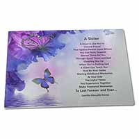 Large Glass Cutting Chopping Board Sister Love Sentiment Poem