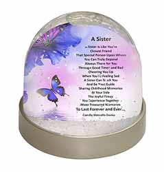 Sister Love Sentiment Poem Snow Globe Photo Waterball