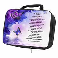 Sister Love Sentiment Poem Black Insulated School Lunch Box/Picnic Bag