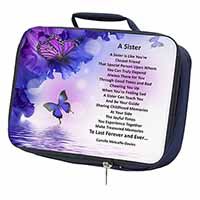 Sister Love Sentiment Poem Navy Insulated School Lunch Box/Picnic Bag