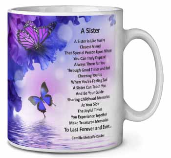 Sister Love Sentiment Poem Ceramic Coffee Mug/Tea Cup