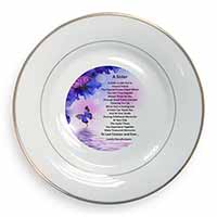 Sister Love Sentiment Poem Gold Rim Plate Printed Full Colour in Gift Box