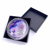 Sister Love Sentiment Poem Glass Paperweight in Gift Box