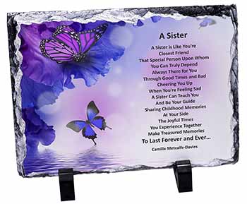 Sister Love Sentiment Poem, Stunning Photo Slate