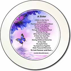 Sister Love Sentiment Poem Car or Van Permit Holder/Tax Disc Holder