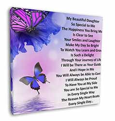 Daughter Poem Sentiment Square Canvas 12"x12" Wall Art Picture Print