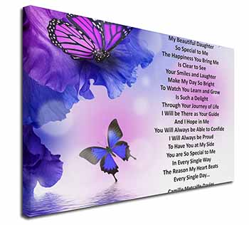 Daughter Poem Sentiment Canvas X-Large 30"x20" Wall Art Print