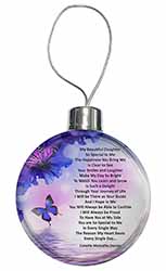 Daughter Poem Sentiment Christmas Bauble