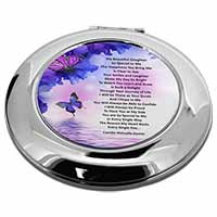 Daughter Poem Sentiment Make-Up Round Compact Mirror