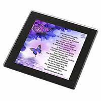 Daughter Poem Sentiment Black Rim High Quality Glass Coaster