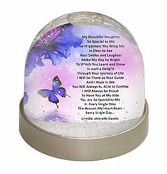 Daughter Poem Sentiment Snow Globe Photo Waterball