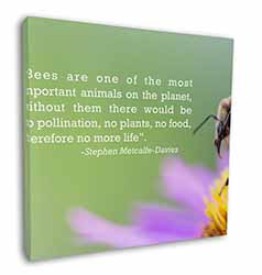 Importance of Bees Quote Square Canvas 12"x12" Wall Art Picture Print