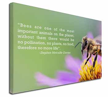 Importance of Bees Quote Canvas X-Large 30"x20" Wall Art Print