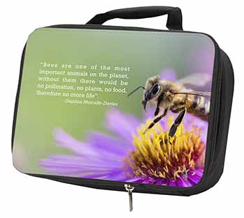 Importance of Bees Quote Black Insulated School Lunch Box/Picnic Bag