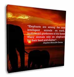 Elephants & Earth Quote Square Canvas 12"x12" Wall Art Picture Print