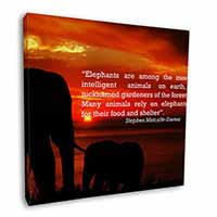 Elephants & Earth Quote Square Canvas 12"x12" Wall Art Picture Print