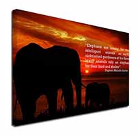 Elephants & Earth Quote Canvas X-Large 30"x20" Wall Art Print