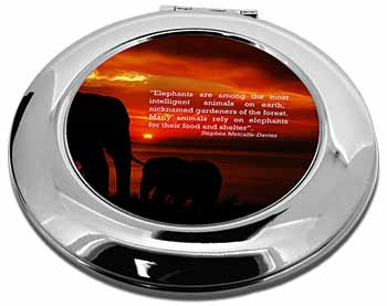 Elephants & Earth Quote Make-Up Round Compact Mirror