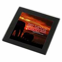 Elephants & Earth Quote Black Rim High Quality Glass Coaster