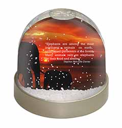 Elephants & Earth Quote Snow Globe Photo Waterball