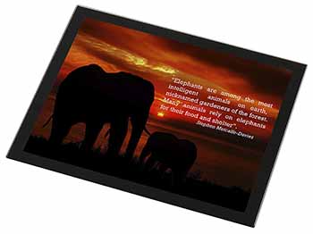 Elephants & Earth Quote Black Rim High Quality Glass Placemat