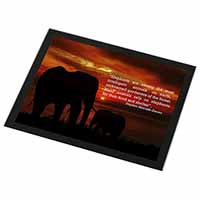 Elephants & Earth Quote Black Rim High Quality Glass Placemat