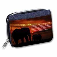 Elephants & Earth Quote Unisex Denim Purse Wallet