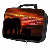 Elephants & Earth Quote Black Insulated School Lunch Box/Picnic Bag