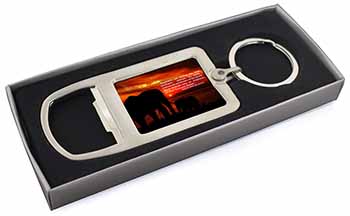 Elephants & Earth Quote Chrome Metal Bottle Opener Keyring in Box