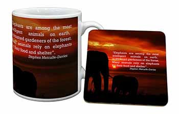 Elephants & Earth Quote Mug and Coaster Set