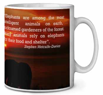 Elephants & Earth Quote Ceramic Coffee Mug/Tea Cup