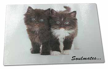 Large Glass Cutting Chopping Board Cute Kittens 