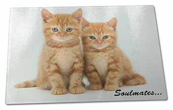 Large Glass Cutting Chopping Board Ginger Kittens 