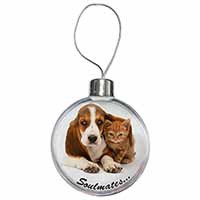 Basset Hound and Kitten 