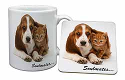 Basset Hound and Kitten 