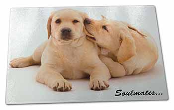 Large Glass Cutting Chopping Board Yellow Labrador Dogs 