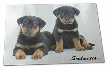 Large Glass Cutting Chopping Board Rottweiler Puppy Dogs 