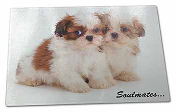 Large Glass Cutting Chopping Board Shih-Tzu Dogs 