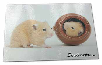 Large Glass Cutting Chopping Board Hamsters in Pot Soulmates