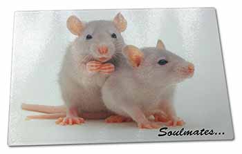 Large Glass Cutting Chopping Board Silver Rats 