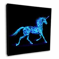 Blue Fire Unicorn Print Square Canvas 12"x12" Wall Art Picture Print