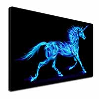 Blue Fire Unicorn Print Canvas X-Large 30"x20" Wall Art Print