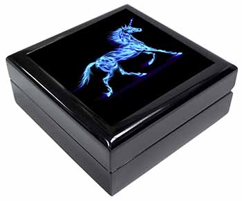 Blue Fire Unicorn Print Keepsake/Jewellery Box