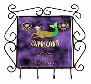 Capricorn Star Sign Birthday Gift Wrought Iron Key Holder Hooks