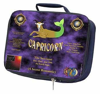 Capricorn Star Sign Birthday Gift Navy Insulated School Lunch Box/Picnic Bag