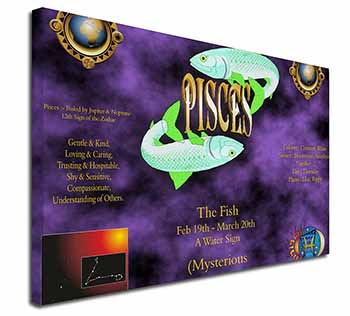 Pisces Star Sign Birthday Gift Canvas X-Large 30"x20" Wall Art Print