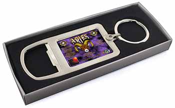 Aries Astrology Star Sign Birthday Gift Chrome Metal Bottle Opener Keyring in Bo